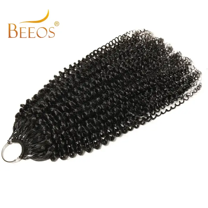 Extensions de cheveux humains crépus bouclés au Crochet perruques bouclées sans nœuds paquets