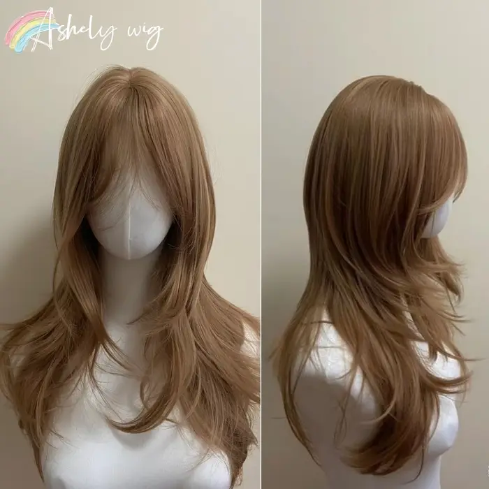 Perruque marron clair femme bandeau corps miel brun ondulé Rose filet à cheveux modèles en frange française haut niveau