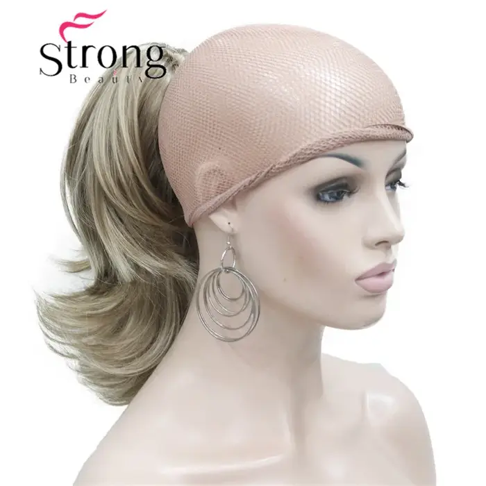 StrongBeauty-Extension Capillaire Synthétique Ondulée Blonde de 12 Pouces