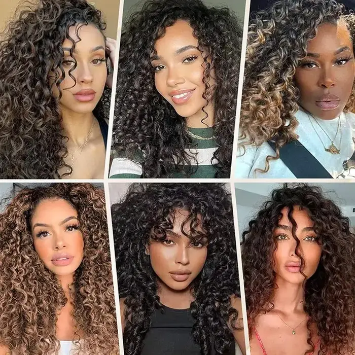 Extensions de cheveux synthétiques bouclés de 14 pouces