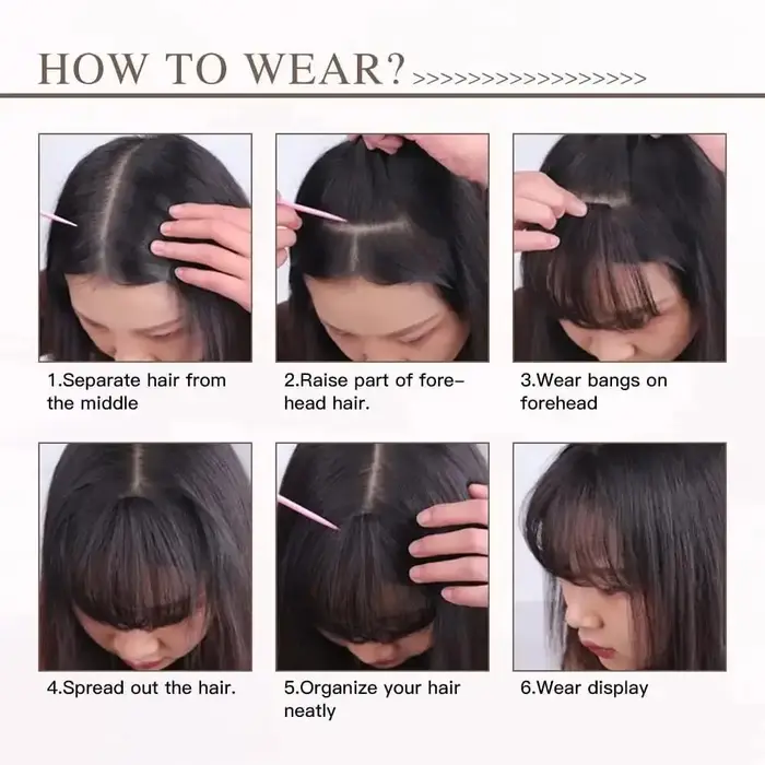 Réinitialisation in Bangs Extensions de cheveux pour femmes