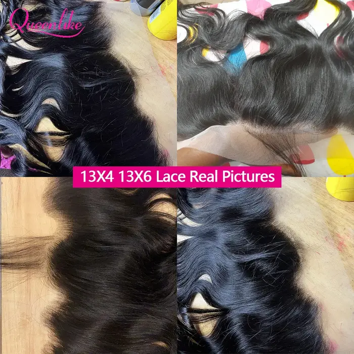 Extensions de cheveux humains lisses Queenlike 12A avec closure 4x4 5x5 6x6 13x4 en dentelle et 3 mè