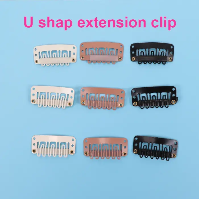 Clips de perruque pour Extensions de cheveux 3.2cm 9 dents pinces