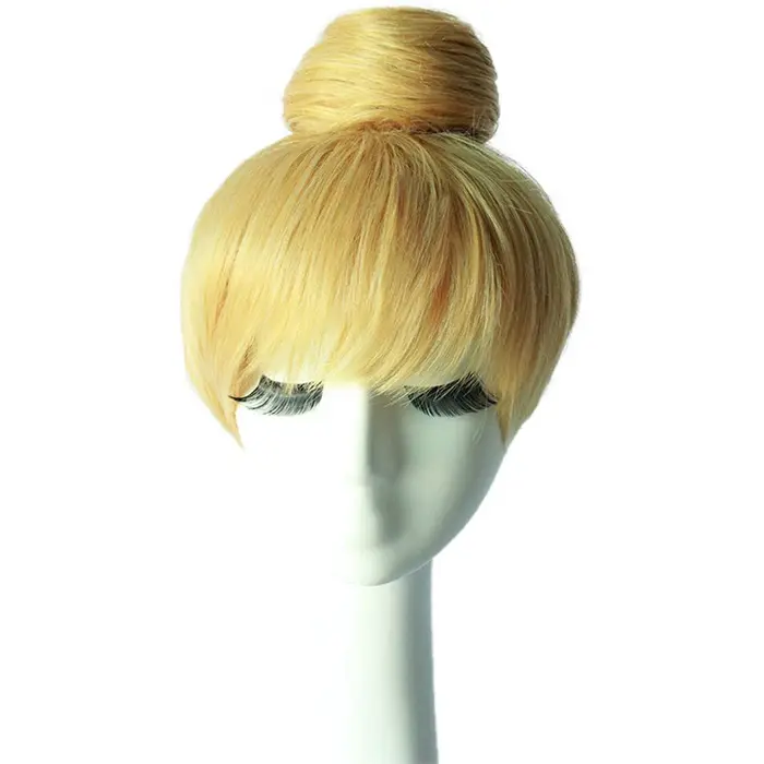 Femme euraméricaine or cheveux humains fée clochette fée clochette Cosplay perruque mode personnalit
