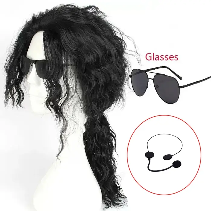 Perruque noire Michael Jackson Cosplay