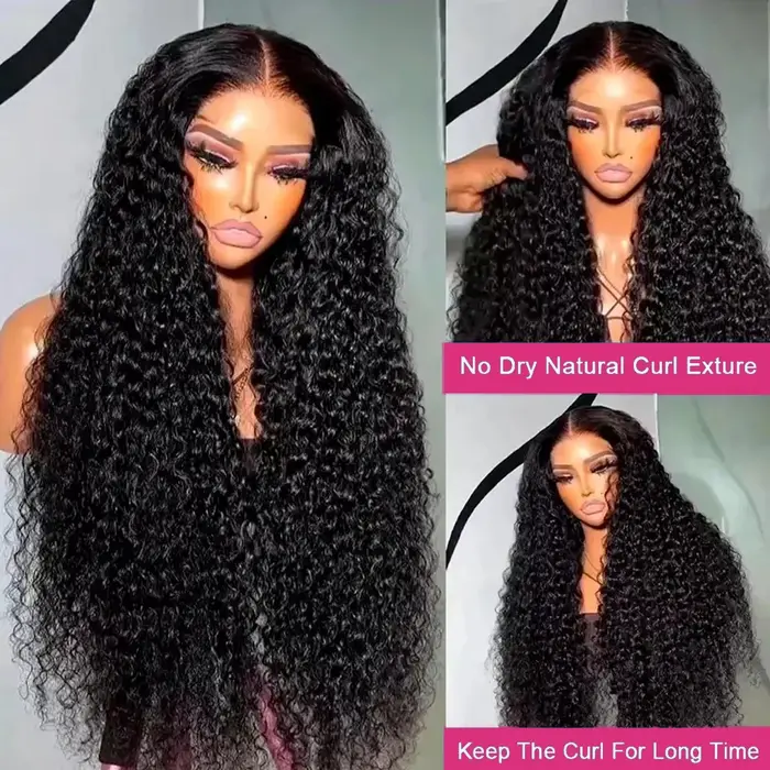 Crépus bouclés perruques 13x6 HD dentelle frontale perruque sans colle cheveux humains 4C Afro boucl