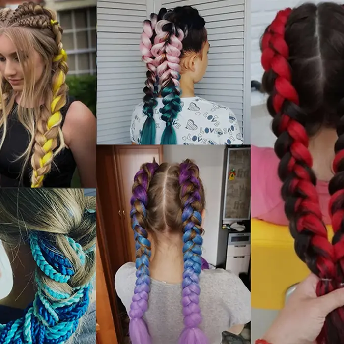 Extensions Capillaires Synthétiques Africaines Tressées Ombrées