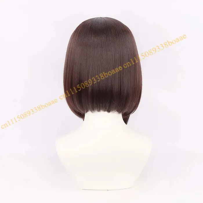 Pomni The Circus – Perruque de cosplay synthétique pour femmes, cheveux courts bruns de 38cm, style Joker, pour Halloween, Clown