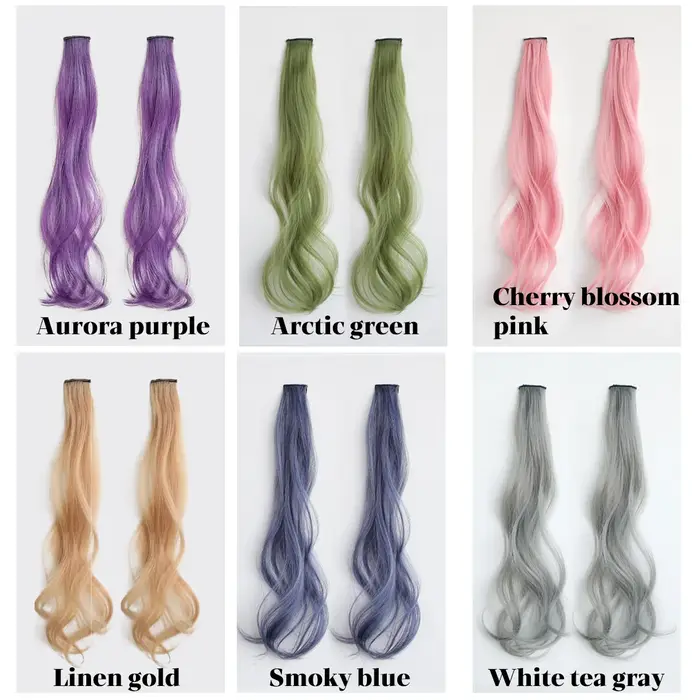 Perruque synthétique colorée à mèches bouclées pour femme