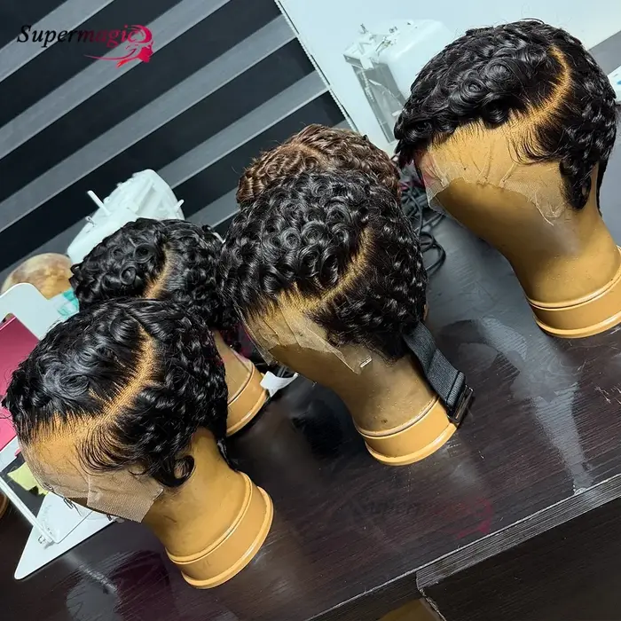 Perruques Chioma Pixie Curls 13x4 Lace Front sans colle