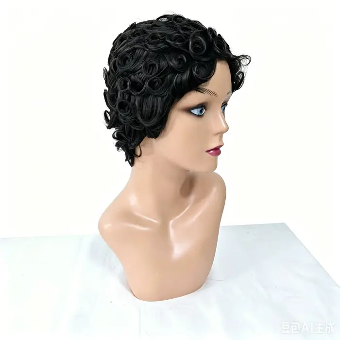 Perruque courte bob pour femme en cheveux humains