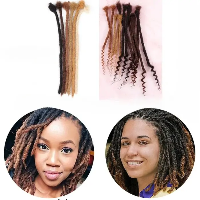 Épaisseur de 0, 6 cm # Extensions de dreadlocks en cheveux humains naturels blonds 27/30/Bug/613 pour homme/femme