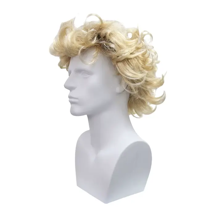 Perruque synthétique courte bouclée et désordonnée blonde