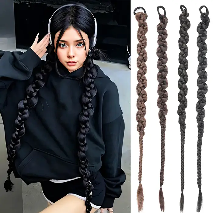 Extensions capillaires synthétiques tressées longues