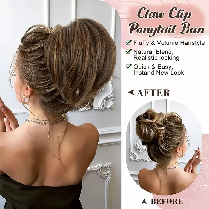 Pince à cheveux élégante en chignon désordonné pour femmes