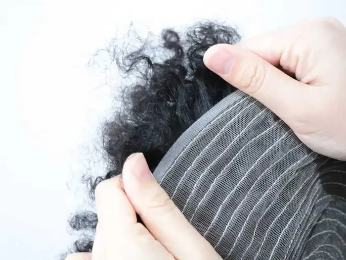 Perruque en cheveux humains bouclés africains pour hommes | Couverture complète avec base en dentelle respirante