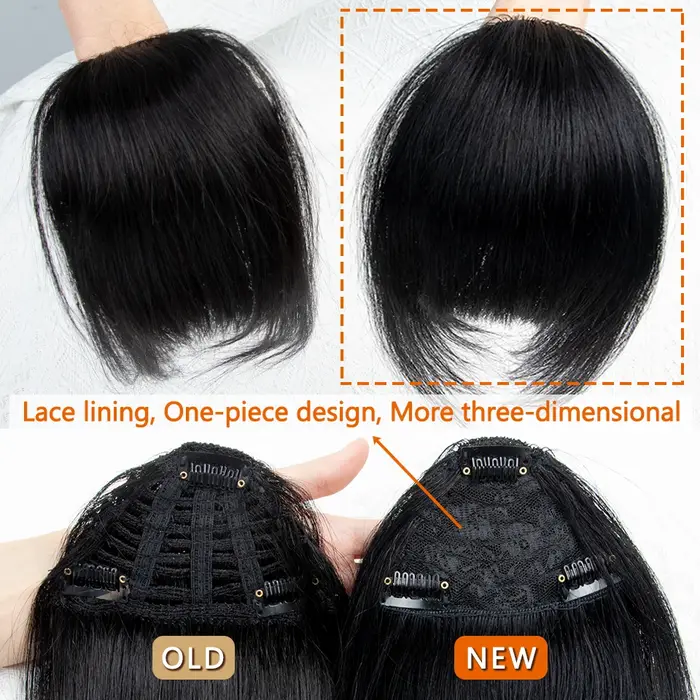 Frange de cheveux humains coupe émoussée 3D
