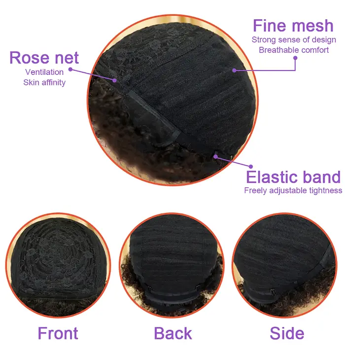 Perruques en cheveux humains afro bouclés pour femmes noires