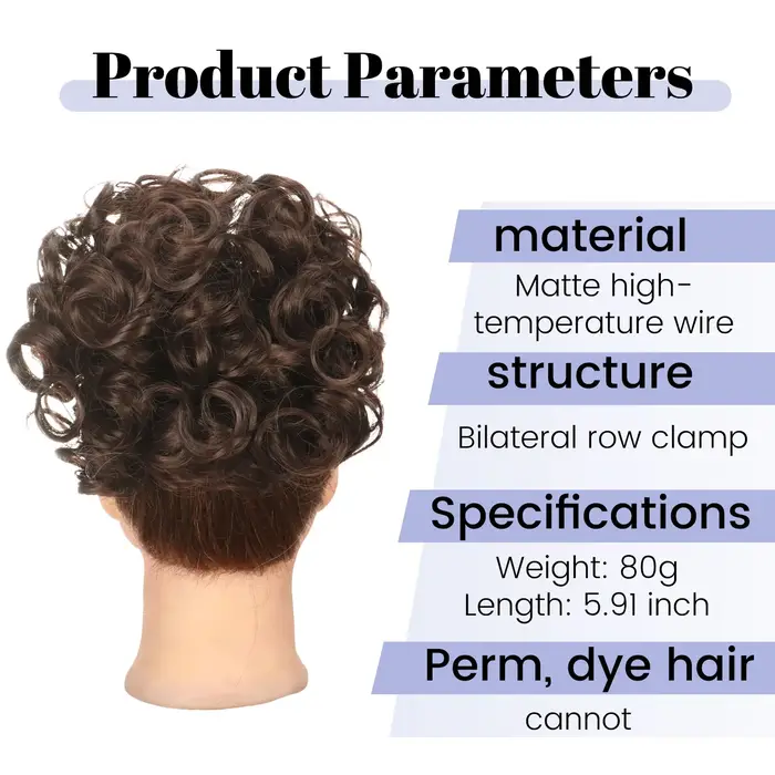 Chignon synthétique chouchou postiche bouclée plat Extension
