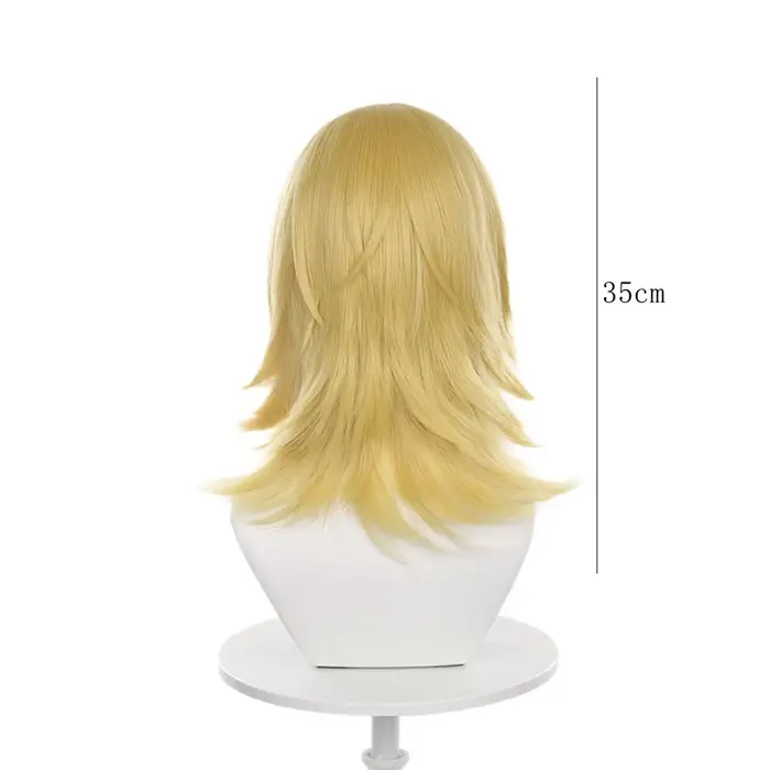 Perruque de Cosplay Anime Johnny Joestar, cheveux synthétiques blonds mi-longs et lisses, accessoire