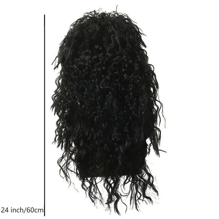 Perruque synthétique afro bouclée de ton marron rock classique
