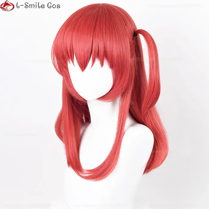 Anime Kita Ikuyo Cosplay perruque 50 cm court rouge