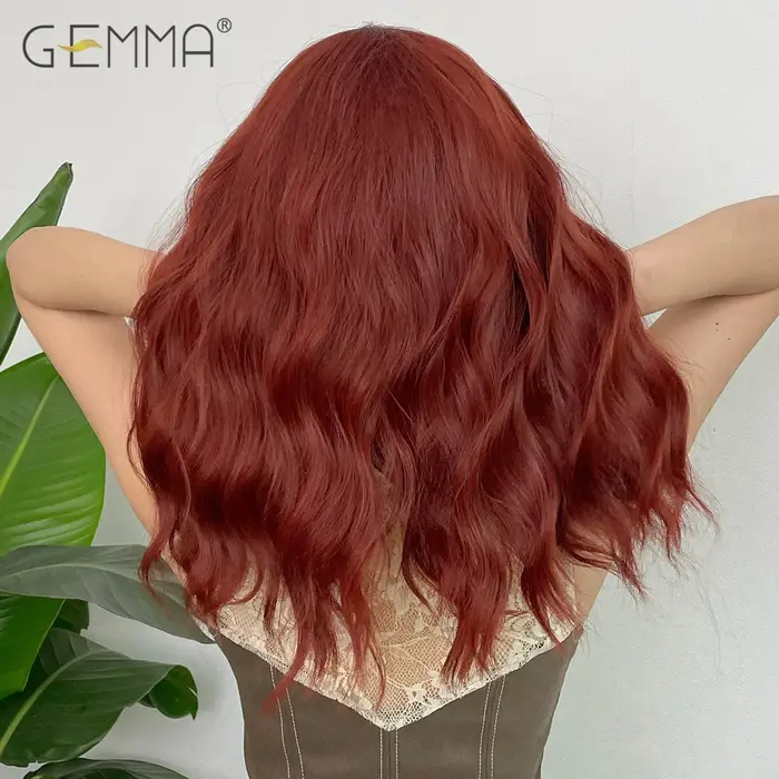 GEMMA – perruque synthétique bouclée mi-longue avec frange