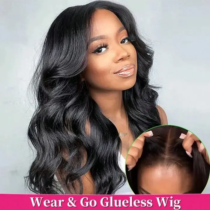 Perruques sans colle prêtes à porter en cheveux naturels, avec closure en dentelle HD Body Wave, pou