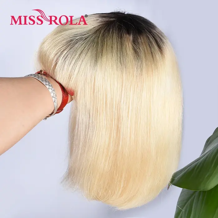Miss Rola Blonde 613 # Perruques de cheveux humains Bob courtes entièrement fabriquées à la Machine perruque Bob droite