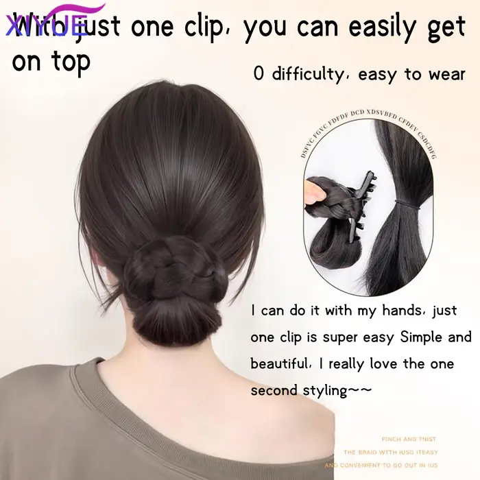 Coiffure synthétique à boucle avec pince à griffes