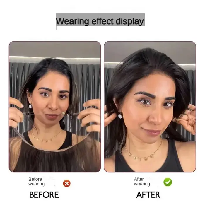TESS délié Topper avec ligne de pêche dentelle frontale postiche pour les femmes front cheveux humai
