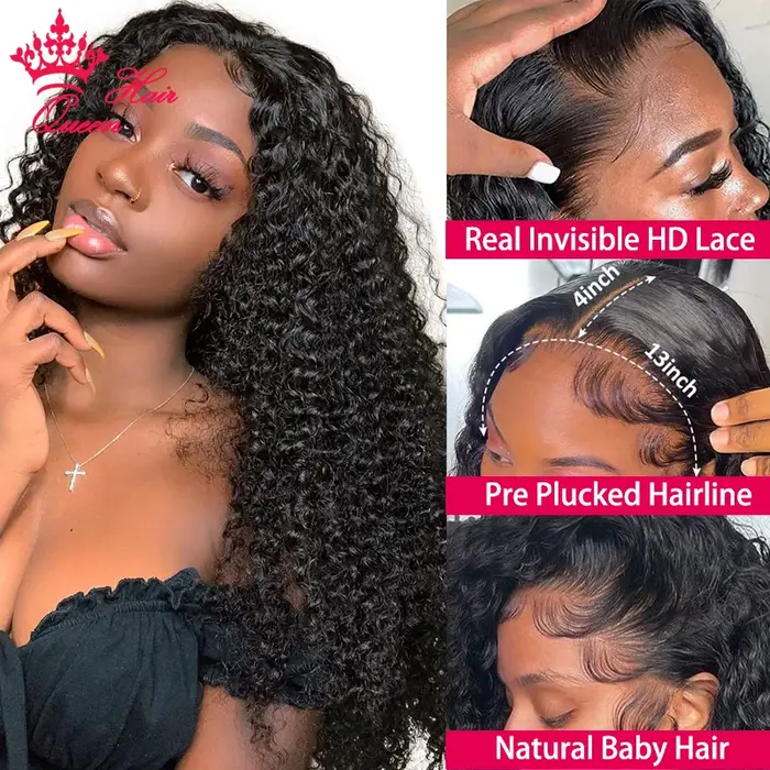 Reine cheveux vague profonde réel HD dentelle perruque 13x6 13x4 pleine frontale 4x4 5x5 6x6 HD ferm