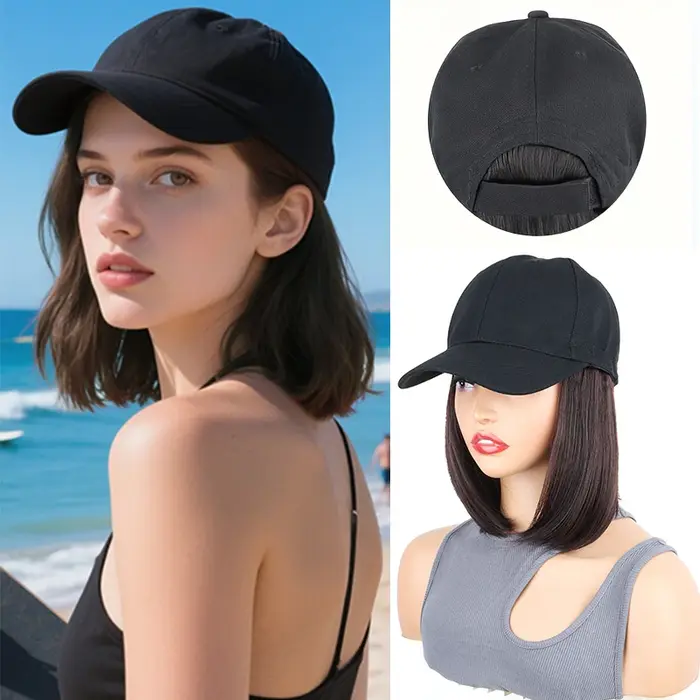 Extensions capillaires synthétiques pour casquette de Baseball