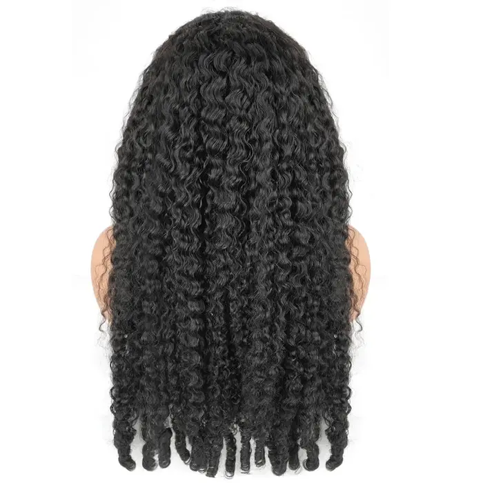 Perruque Lace Frontal Wig naturelle Remy, cheveux naturels bouclés birmans, couleur naturelle, 13x4,