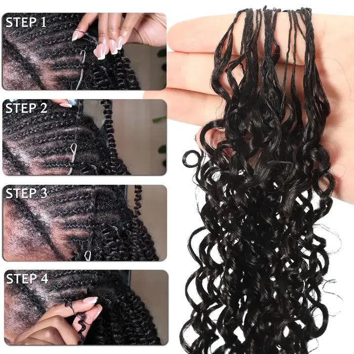 Extensions de cheveux humains au Crochet, cheveux humains bouclés et serrés, pré-séparés, sans nœuds