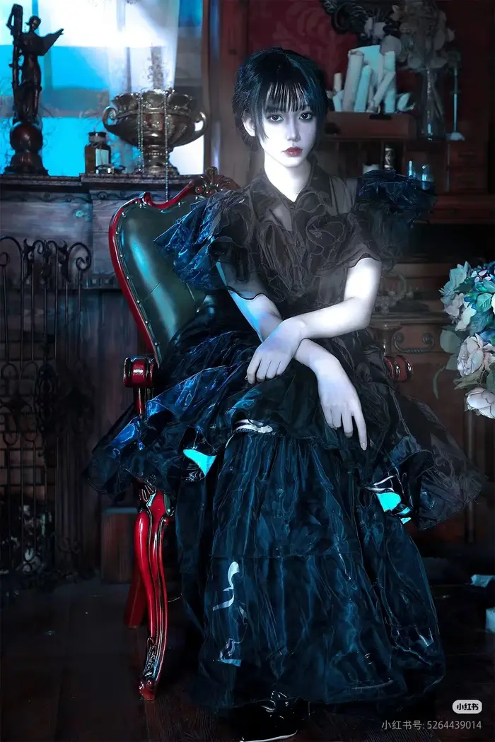 Costume de Cosplay Addams pour Halloween
