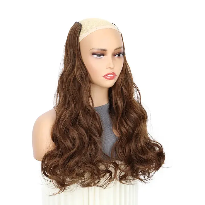 Extension de cheveux synthétiques longs bouclés ondulés de 20 pouces