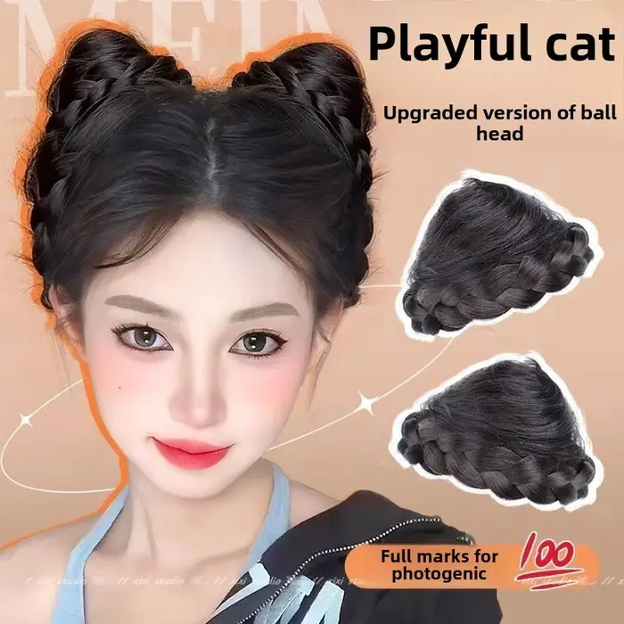 Perruque synthétique avec oreilles de chat