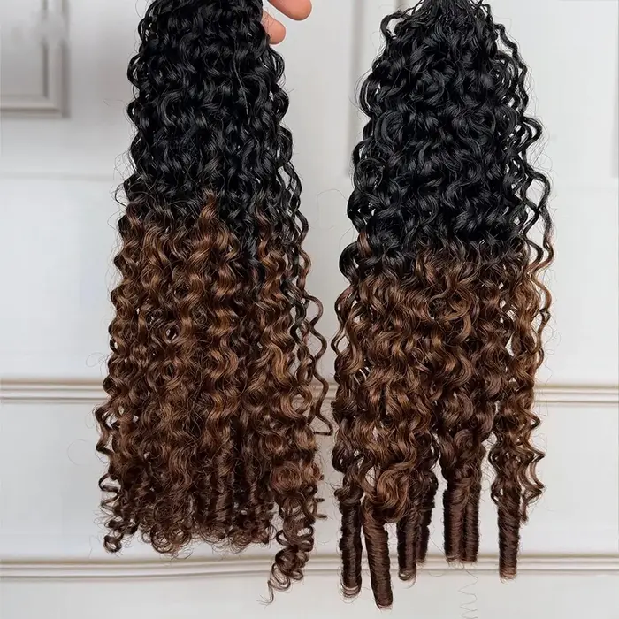 Extensions de tresses au Crochet en plumes bouclées birmans de 3e génération