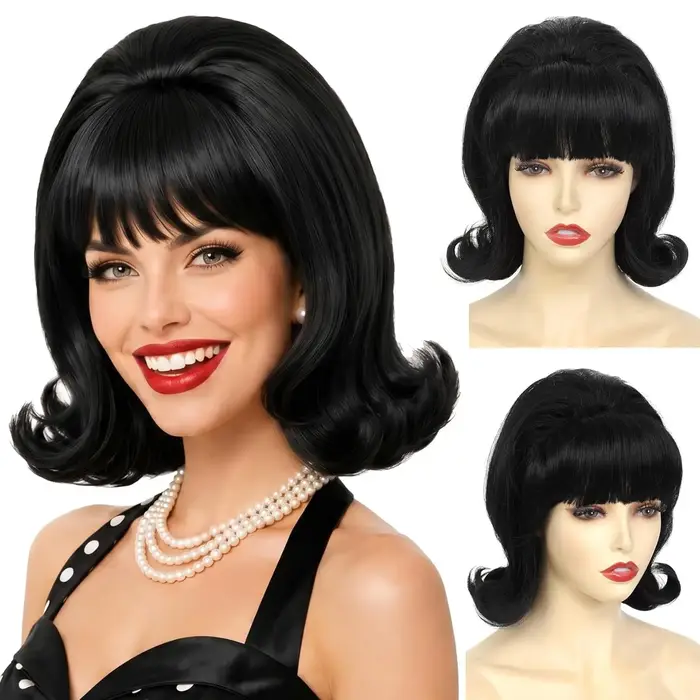 HAIRJOY Perruque courte synthétique avec frange pour femme