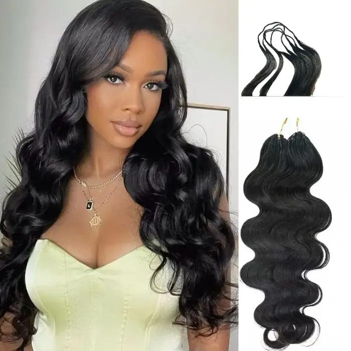 12A sans noeud pré-séparé vague de corps plume Crochet cheveux humains 100% Extensions de cheveux ré