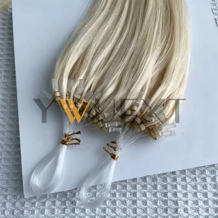 Micro boucle anneau Extensions de cheveux humains 12 "-20" naturel noir brun blond lien