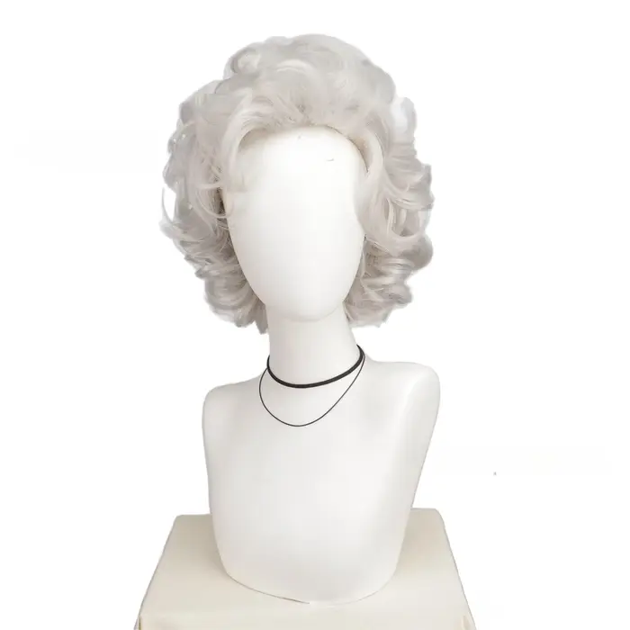 Perruque de vieille dame pour femmes perruques grises