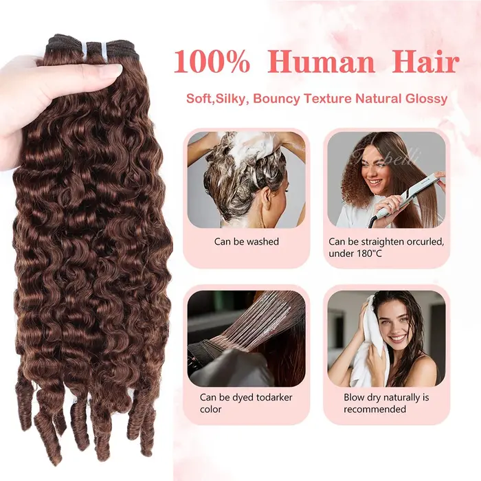 Extensions de Cheveux Bouclés Birmans Vierges Non Traités