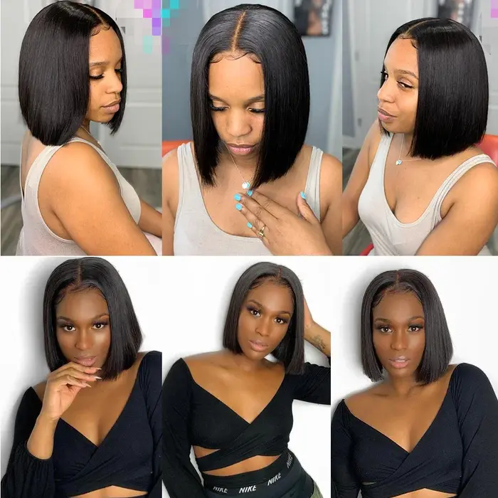 Nouvelle perruque synthétique Lace Front 4x4 de 10 pouces 2026