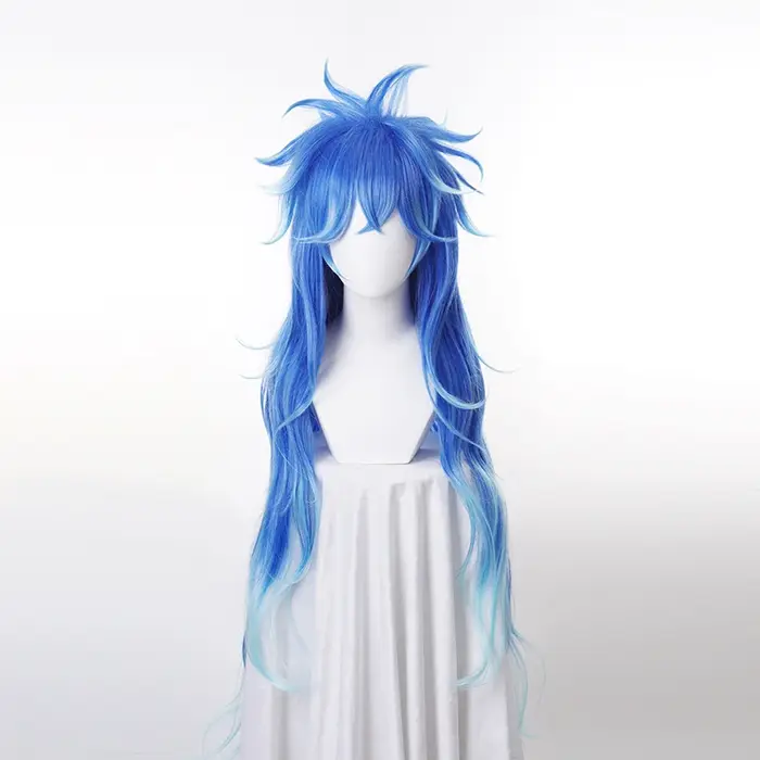 Idia Shroud perruque Cosplay Hercules Hades cheveux synthétiques Halloween hommes femmes unisexe jeu de rôle mixte bleu longue perruque + bonnet de perruque