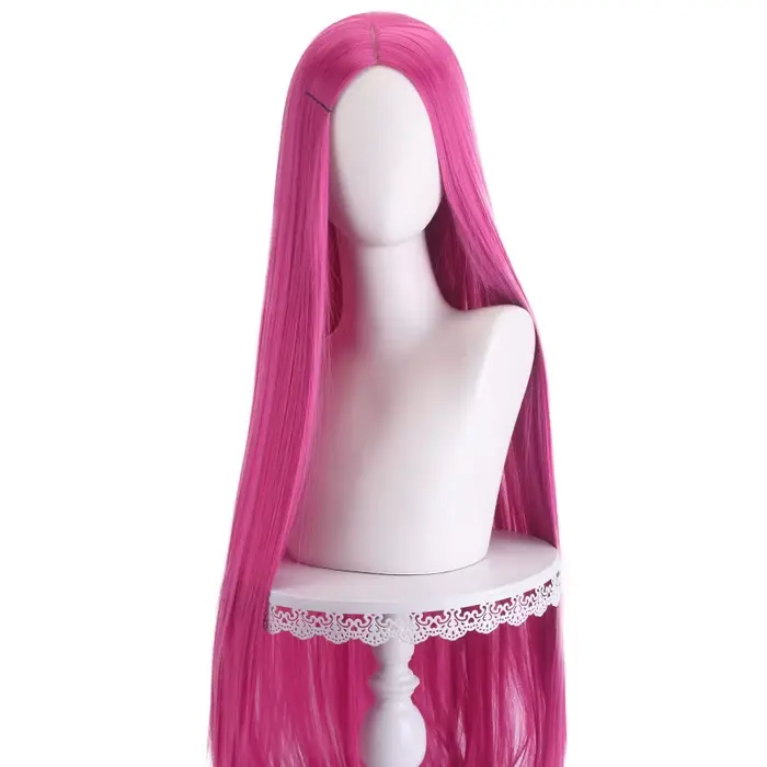 Perruque synthétique pour femmes, 40 pouces, couleur anime, longue et droite, frange fendue centrale