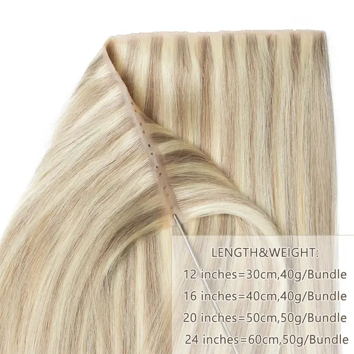 Extensions de trame papillon cheveux humains attachés à la main Invisible PU paquets trou plat Remy double onglets PU