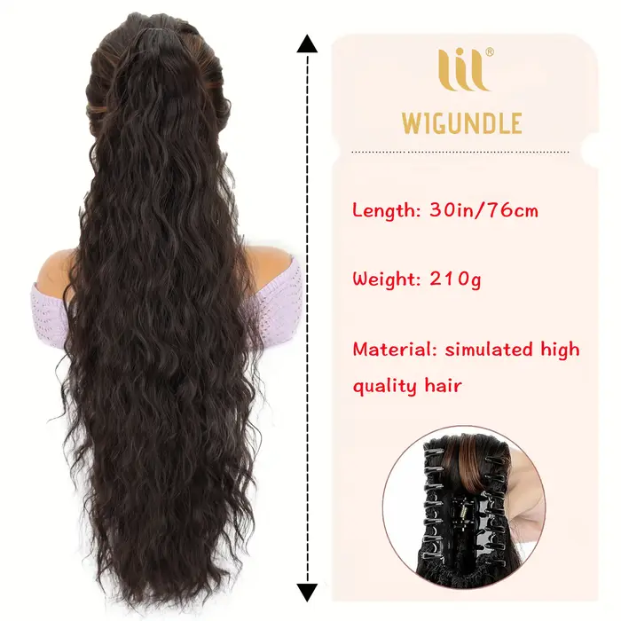 Extension de queue de cheval à pince à griffes pour femmes Extensions de cheveux longs ondulés