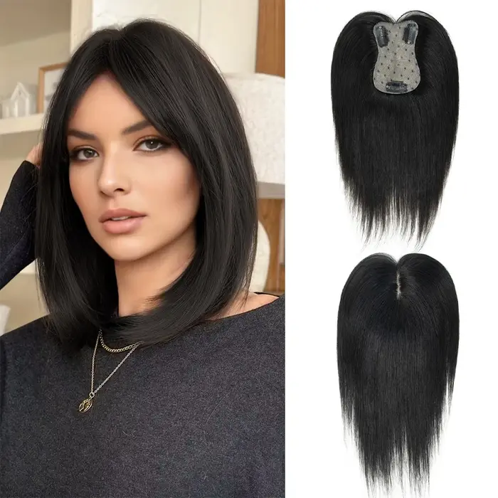 Toppers de vrais cheveux humains pour femmes Quotidien 360 ° Pièces